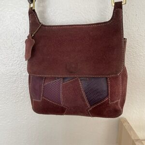 Vintage Y2K‎ Q&A Brown Patchwork Crossbody Shoulder Bag